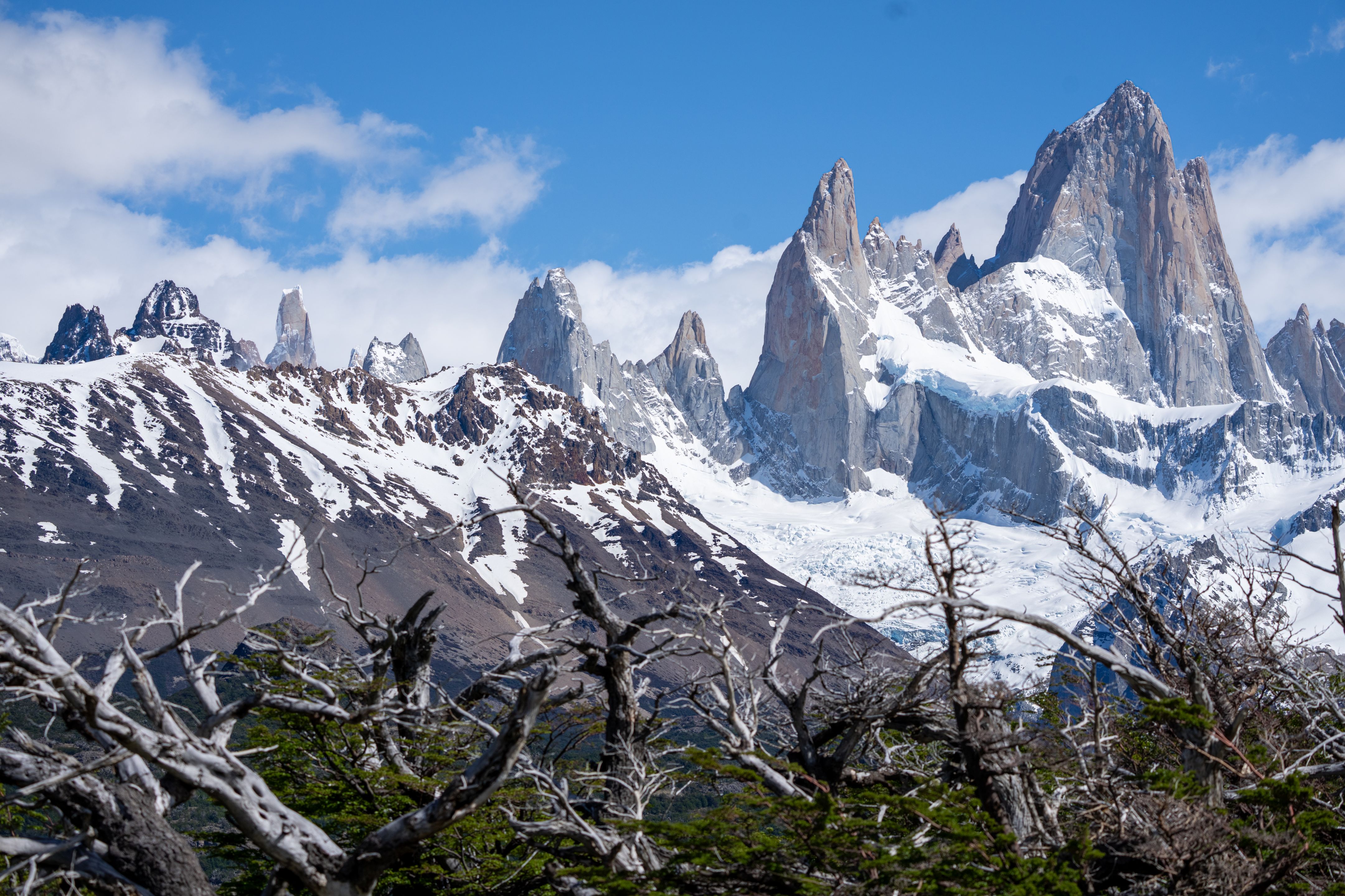 The Fitzroy range with Cerro Torre just showing on the left