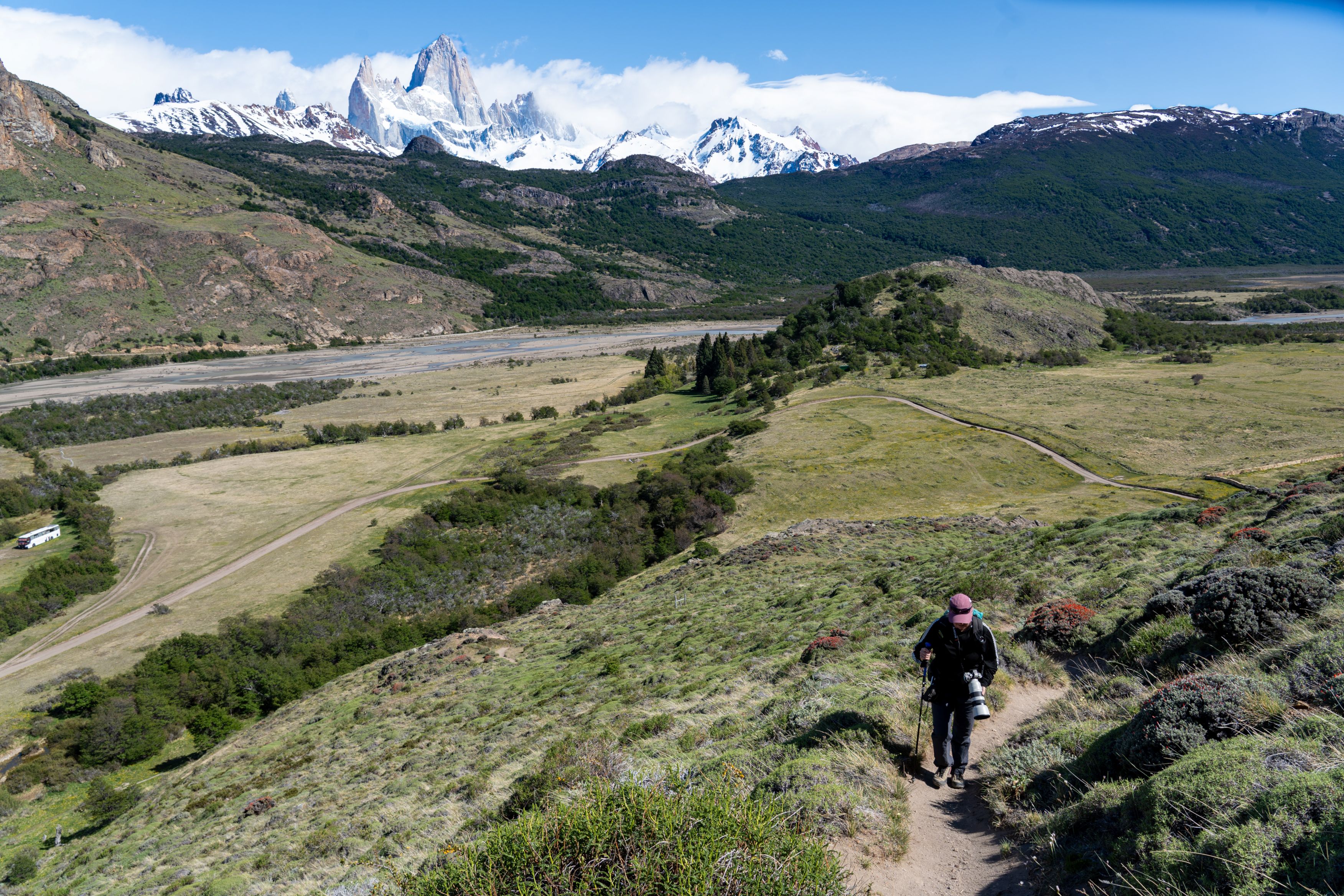Ascending the track to the north of the summit